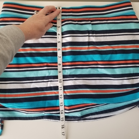 Crown & Ivy Blue/Orange Multi Striped Skort with Pockets Size L - Picture 2 of 11